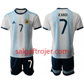 Argentina Fodboldtrøjer ICARDI 7 Børn Hjemmebanesæt Copa América 2019 Kort ærmer